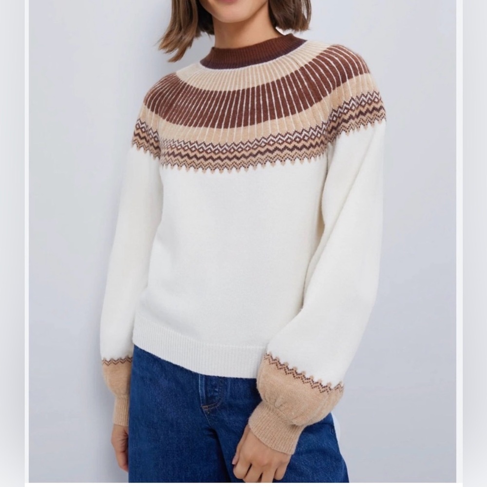 Tuckernuck Hyacinth House Fairisle Crew Neck Color Block Sweater. Size XL - Picture 1 of 15